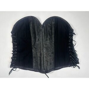 Faux Tooled Leather Corset Ren Fair, Pirate Poss. XL Check Size (b60)